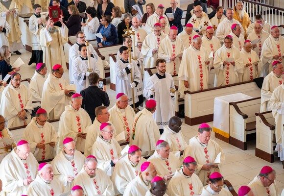 Bishops from around the country gather at the Basilica of the National Shrine of the Assumption of the Blessed Virgin Mary in Baltimore Nov. 10, 2025, for the opening Mass of the U.S. Conference of Catholic Bishops' fall plenary assembly. (OSV News photo/Kevin J. Parks, Catholic Review)